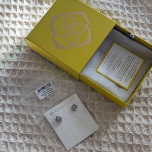 Kendra Scott Silver Textured Earrings